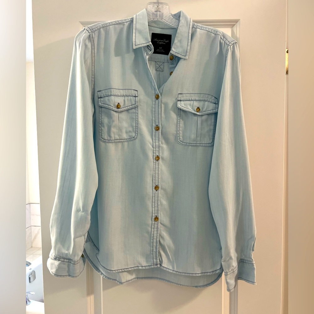 Abercrombie denim-look button down, size S